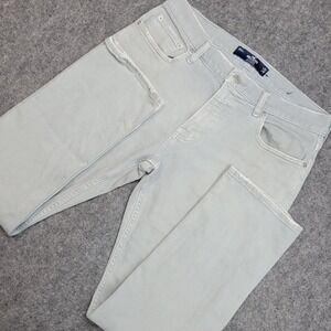 Hollister Jeans Mens 32x30 Gray Denim Streetwear Epic Flex Slim Fit Straight Leg